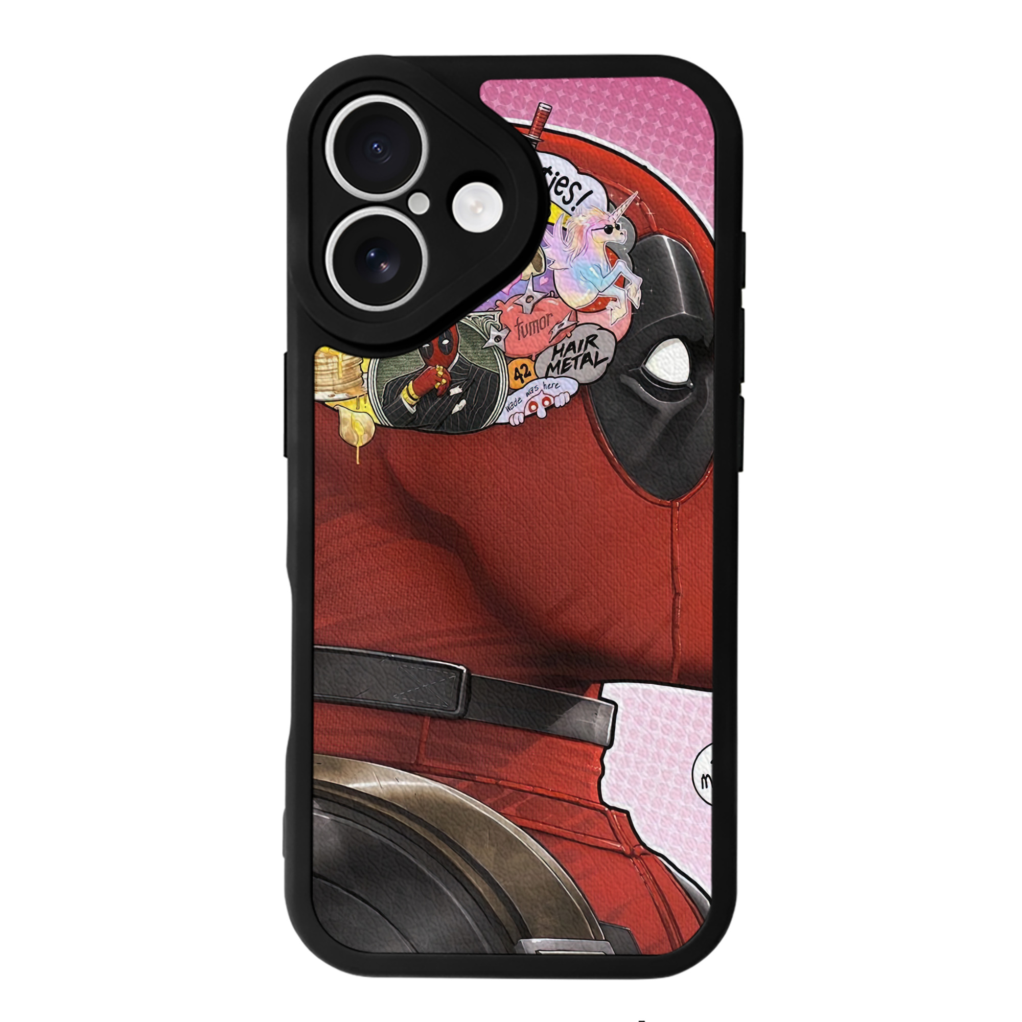 （画像用） Deadpool デッドプール 【iPhone 16シリーズ対応】シリコンスマホケース（レザー調） 材質：シリコン